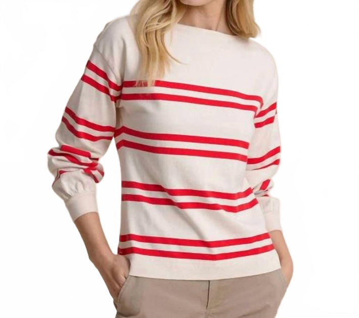 Southern Tide Zayla Stripe Top Beige Large 3