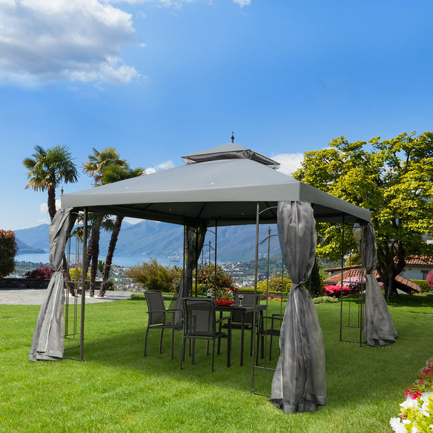 Hivvago Patio Gazebo Cream White 5