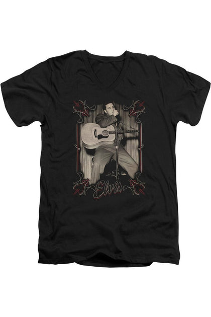 Gildan Elvis Presley Pinstripes T-Shirt Col V Noir Medium 2