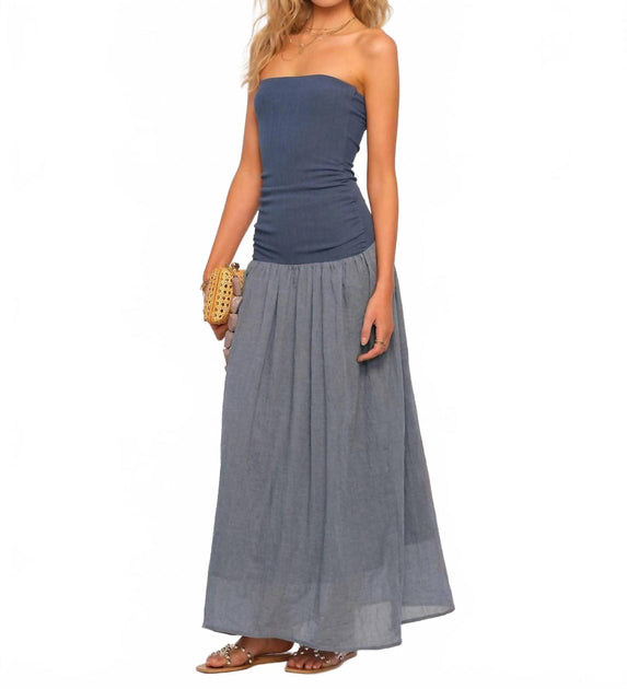 Heartloom Venus Trägerloses Maxikleid Grau Large 4