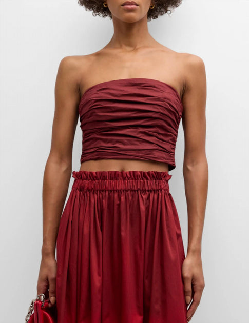 A.L.C. Gisele Gathered Tube Top Red US 6 2
