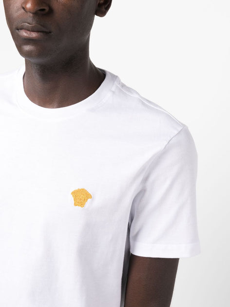 T-shirt Versace Mélange Soie-Nylon Regular Fit Blanc Small 4
