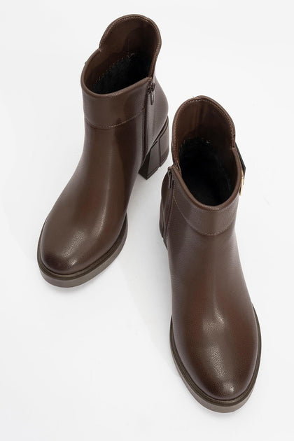 Prologue Shoes Rashe Block Heel Zip Boot Brown 9 3