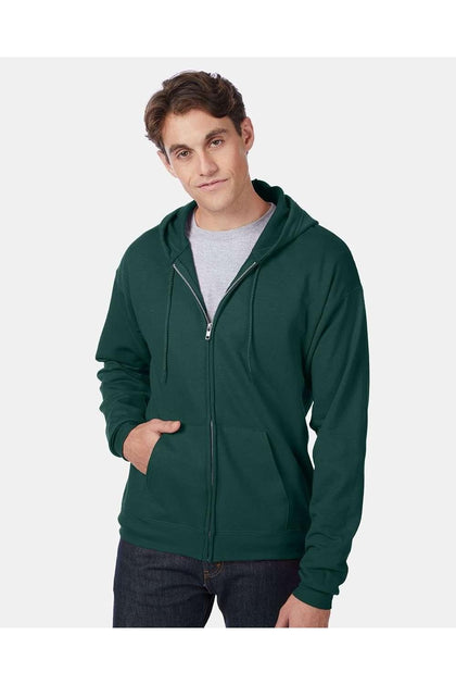Hanes Ecosmart Full-Zip Hooded Sweatshirt Green Medium 3