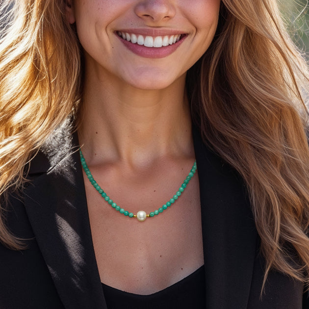 Ross-Simons Pearl and Amazonite Bead Necklace Blue 3