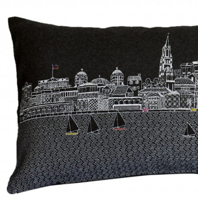 Hivvago Charleston Skyline Lumbar Pillow Black 35 inch 3