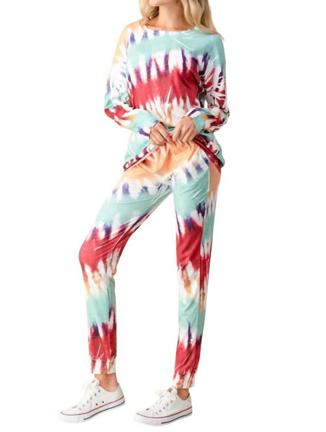 Blumin Ink Art Tie Dye Jogger Set Multi 3X 2