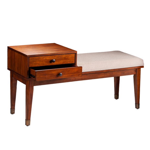 SEI Furniture Rhoda Storage Bench Dark Sienna 3