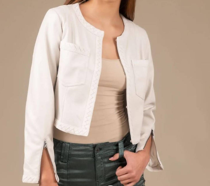 Marrakech Atlas Vegan Leather Jacket White XS 2