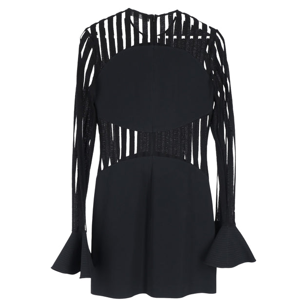 David Koma Macramé Long-sleeve Cady Mini Dress Black EU 38 3