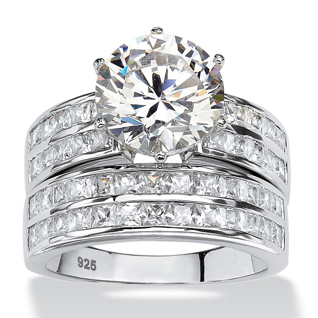 Palm Bridal Ring Set Silver US 9 2