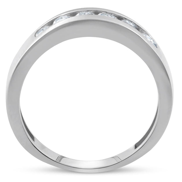 Pompeii3 Channel Set Diamond Wedding Ring 14K White Gold US 6.5 4