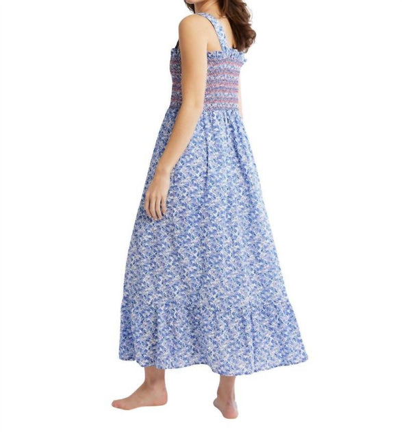 MILLE Garden Midi Dress Blue Small 3