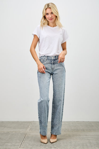 TRUEDAMES Mid Rise Straight Jeans Blue US 10 3