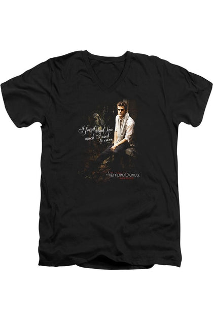 Gildan Vampire Diaries I Used To Care V-Neck T-Shirt Black Medium 2