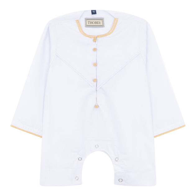 Jungen Thobe Romper Weiß - 9-12 Monate 2