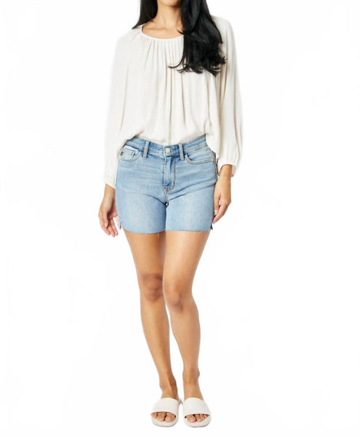 Judy Blue Cut Off Side Slit Denim Shorts Blue 3X 2