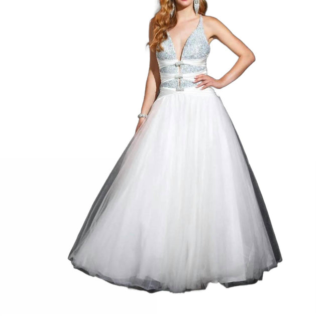 Terani Couture Prom Dress White US 6 3