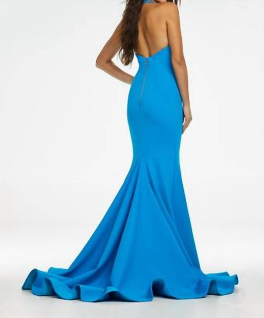 ASHLEYlauren Halter Gown Blue US 10 3