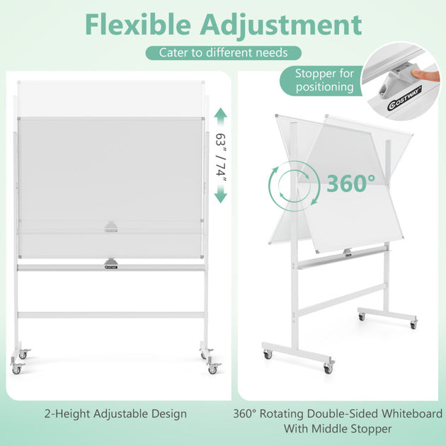 Hivvago Rolling Double-Sided Whiteboard White 4