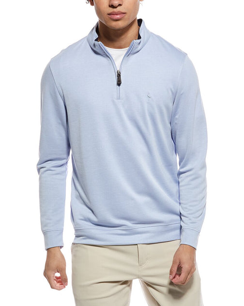TailorByrd Solid 1/4-Zip Pullover Blau Medium 2