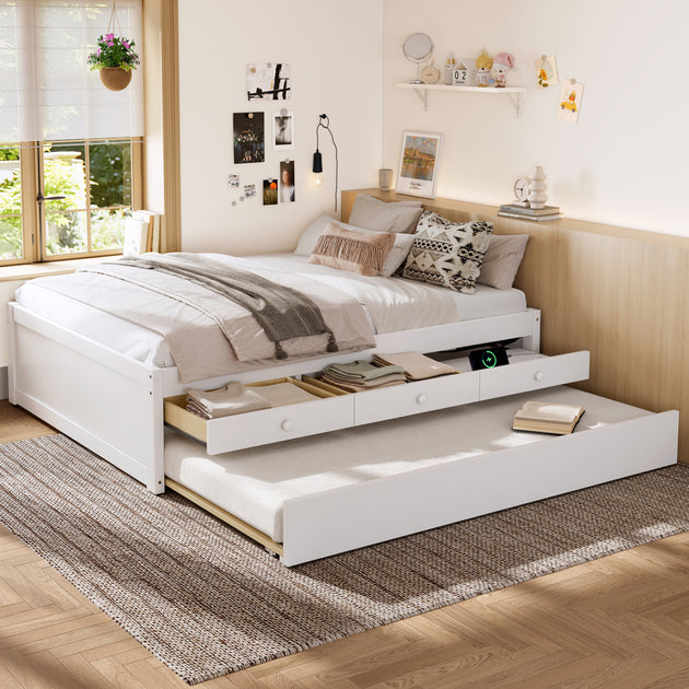 Streamdale Full Platform Bed White 3