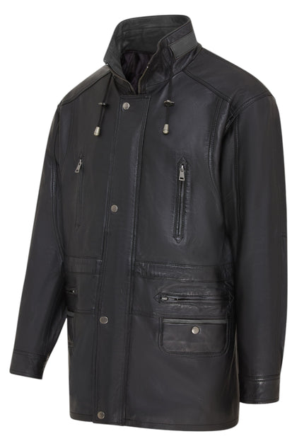 Infinity Winnipeg Men Leather Parka Brown XSmall 4