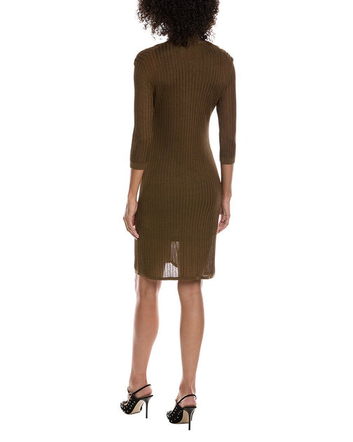 Helmut Lang Pointelle Polo Dress Brown XLarge 3