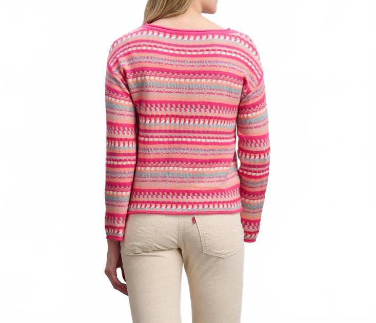 Hatley Hannah Cropped Pullover Sweater Pink Medium 4