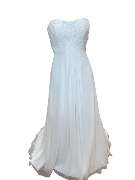 Mary's Bridal Beaded Strapless Wedding Dress White US 12 2