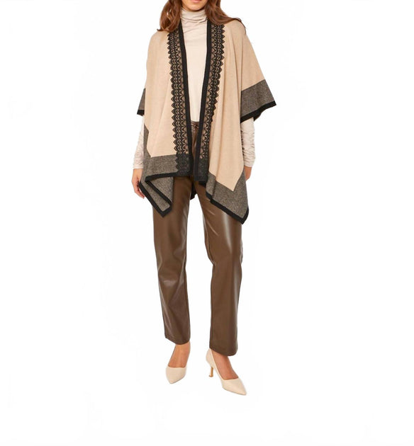 Frank Lyman Poncho Sans Manches Coupe Détendue Beige L/XL 2