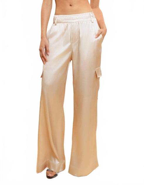 HEROINE SPORT Satin Cargo Pants White Large 2
