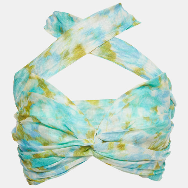 Zimmermann High-Tide Crop Top Vert/Bleu Medium 2