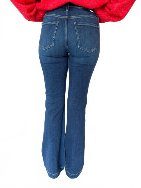 DAZE Scout Mid Rise Flare Jeans Blue 24 4