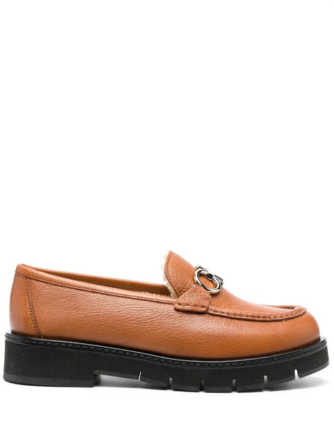 Salvatore Ferragamo Ferragamo Rolo Shearling-Lined Loafers Brown US 11 2