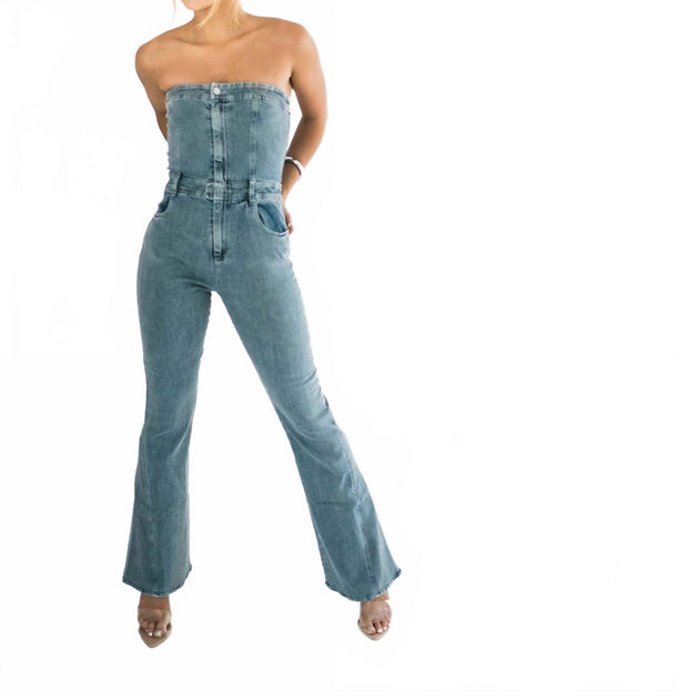 Falcon Quinn Denim Jumpsuit Blue Medium 4