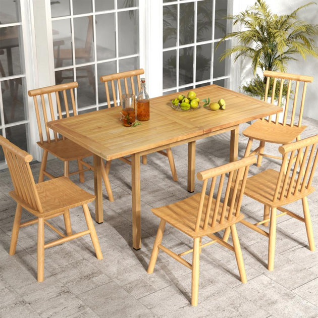Hivvago Teak Wood Tabletop Panel Natural 3