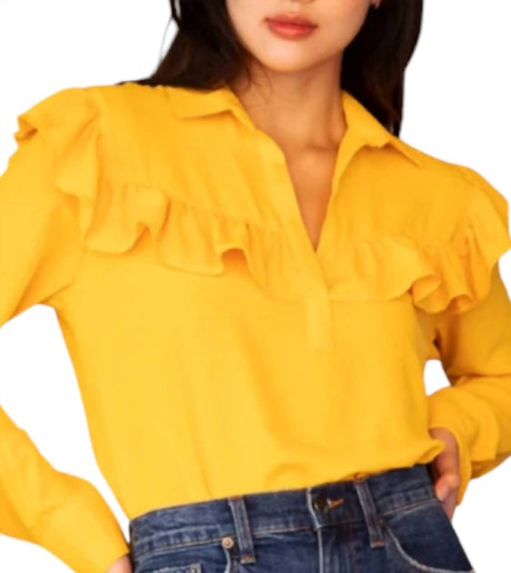 Yana K Trish Ruffle Blouse Yellow Large 3