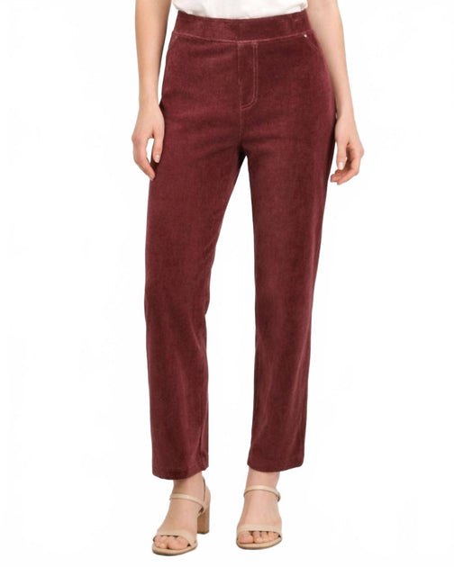 LINKS Corduroy Pull On Pant Red Small 3
