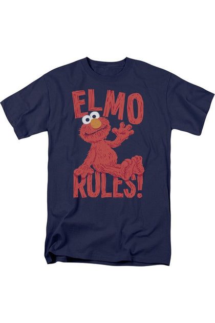 Gildan Sesame Street Elmo Rules Short Sleeve T-Shirt Blue XL 2