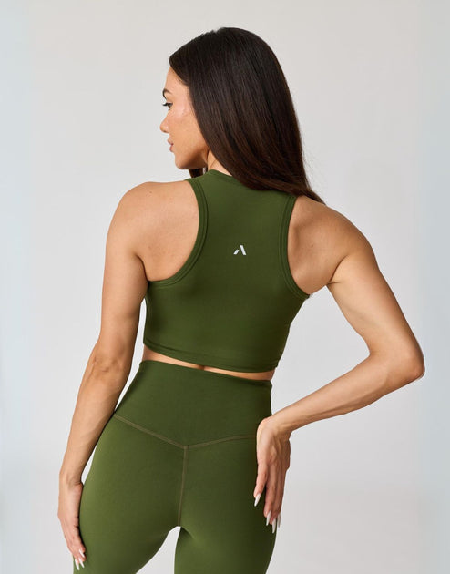 AVA Active Hera High Neck Crop Tank Black Large 3