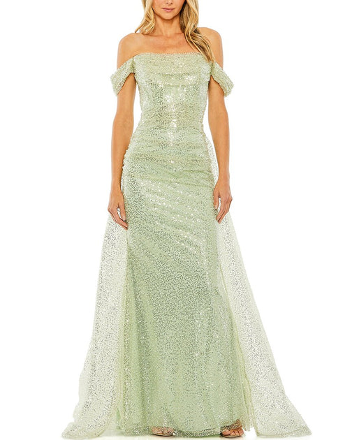 Mac Duggal Sequin Panel Gown Green US 4 2