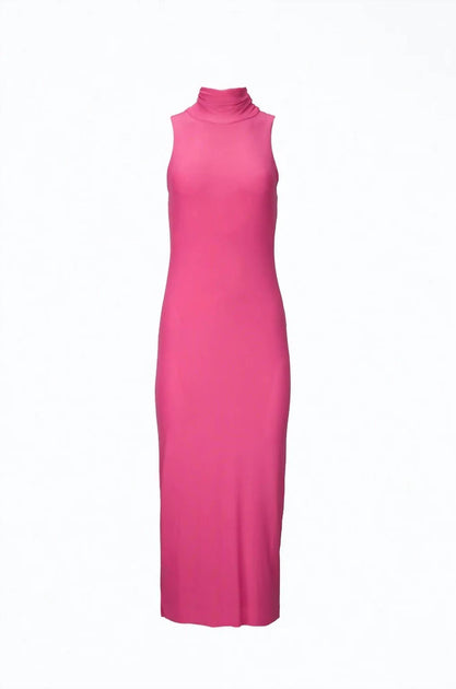 AFRM Poste Turtleneck Bodycon Midi Dress Pink Large 2