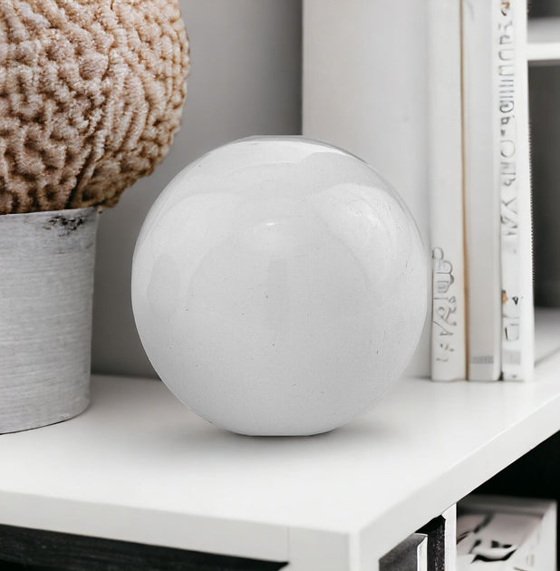 Hivvago Decorative Orb Tabletop Sculpture White 3in 5