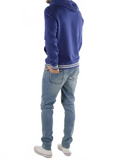 JACHS NEW YORK Soft Touch Varsity Hoodie Blue Large 4