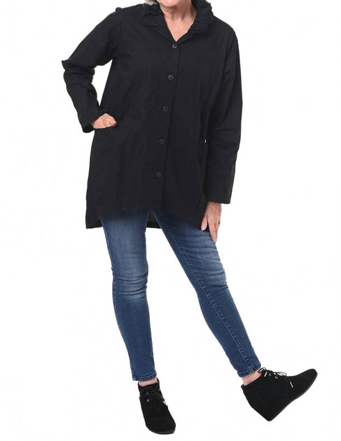 Tulip Clothing Dorian Button Down Blouse Black Medium 4