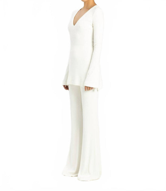 Sans Faff Sylvie Enviro Rib V-Neck Top White X-Small 3