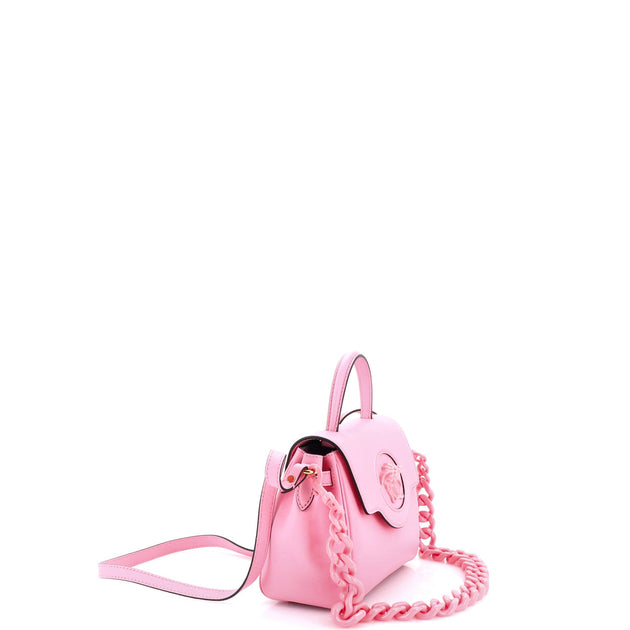 Versace La Medusa Top Handle Bag Leather Small Pink 3