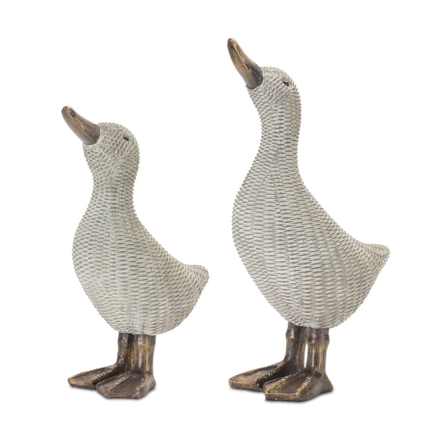 Hivvago Wicker Duck Figurine Brown 2