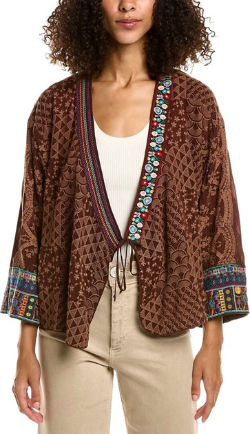 Johnny Was Seraphina Kimono Brown XS 3